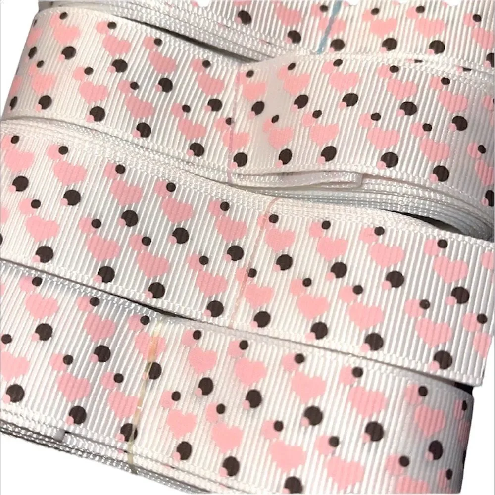 Grosgrain Ribbon 7/8” 5 yards 5/$20 hair bows shipping supplies hearts polka dot